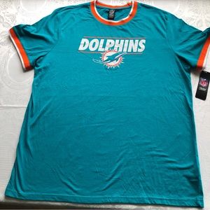 NFL Team Apparel Men’s Size XXL Miami Dolphins Aqua/Orange Jersey T-Shirt NWT